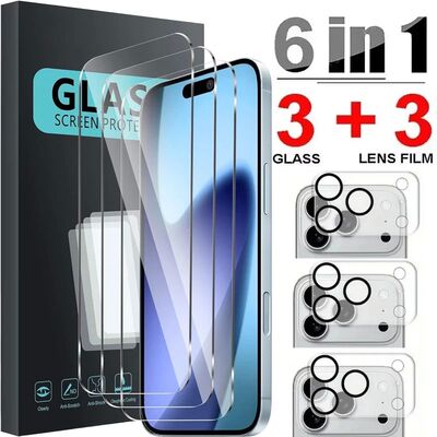 6IN1 Tempered Glass for iPhone 17 Pro Max 17Air 17Pro HD Cle