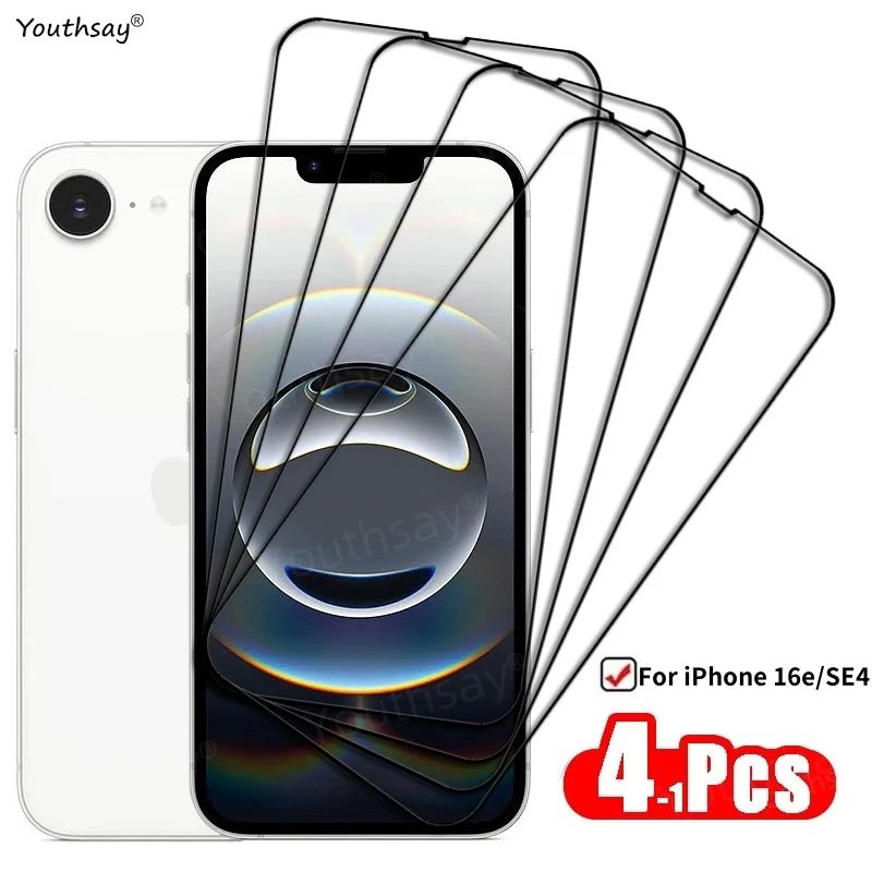 4-1Pcs For iPhone16e Tempered Glass Screen Glass For iPhone1
