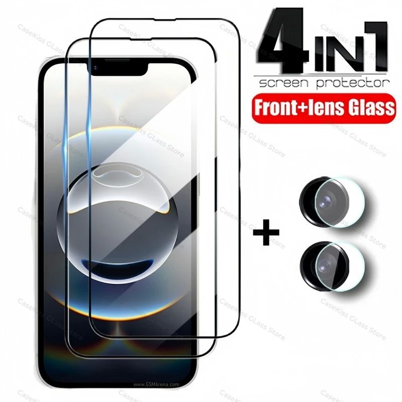 4IN1 Tempered Glass For iPhone 16 E 16e 16 Pro Max Plus Came