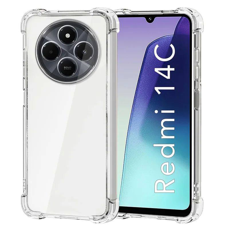 Luxury Shockproof Clear Silicone Case For Redmi 14C Bumper Phone Shell  Transparent Soft Back Cover