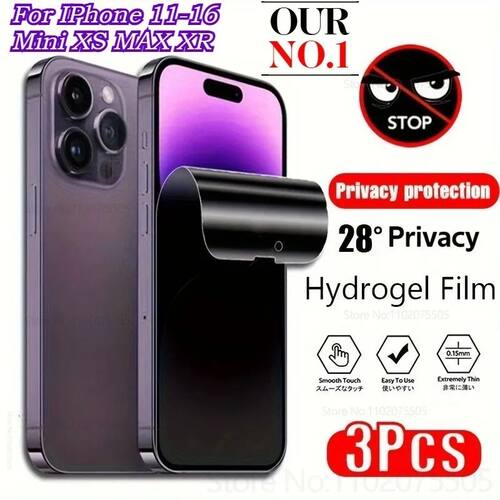 3Pcs Privacy Protection Anti-Spy Hydrogel Film for IPhone 14