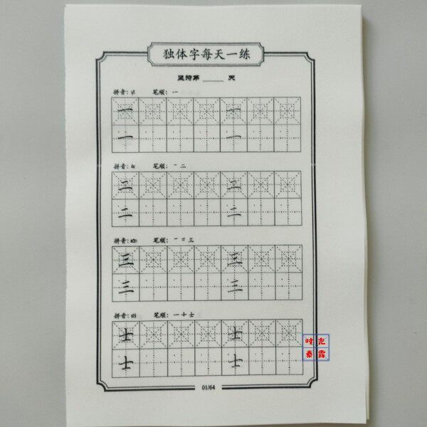 256个常用独体字每天一练 小学生硬笔练字帖