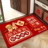 马年2026新年迎春红色门垫喜庆入户垫玄关脚垫防滑除尘大门口地毯
