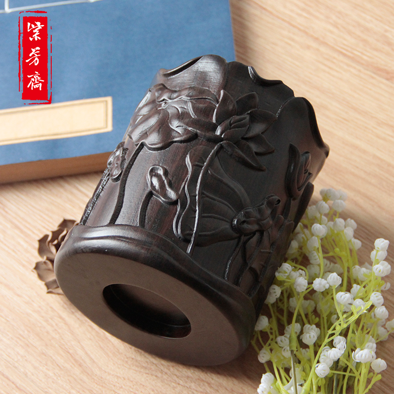 紫芳斋高档 酸枝笔筒实木浅浮雕黑檀工艺品摆件花梨木质办公红木笔筒|msdalam kategori Kamus elektronik/buku kertas elektronik/alat tulis, perumahan/perkara yang dipaparkan, periuk berus - dari Buy2taobao.com untuk memberikan perkhidmatan ejen Taobao profesional membeli