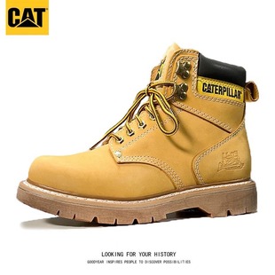 头层牛皮水晶底CAT卡特大黄靴马丁靴机车靴雪地徒步登山情侣男女