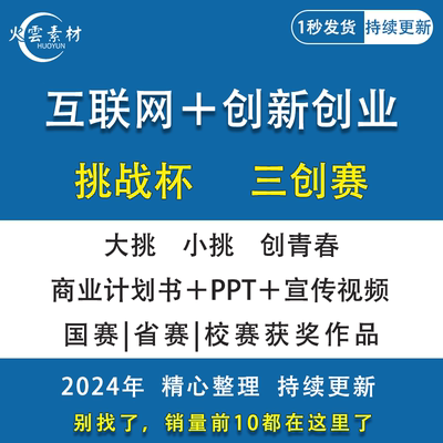 大学生创新创业项目计划书挑战杯互联网+三创大赛商业ppt模板撰写