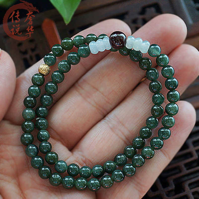 Luxurious Legend Jewellery Twice DIY series 999 Sufficient gold Oil Green Bracelet Jade Hand string giftin the Jewelry/Diamond/Jade/Gold , Jade (New) , 手链/手串 category - from Buy2taobao.com to provide professional Taobao agent buy service
