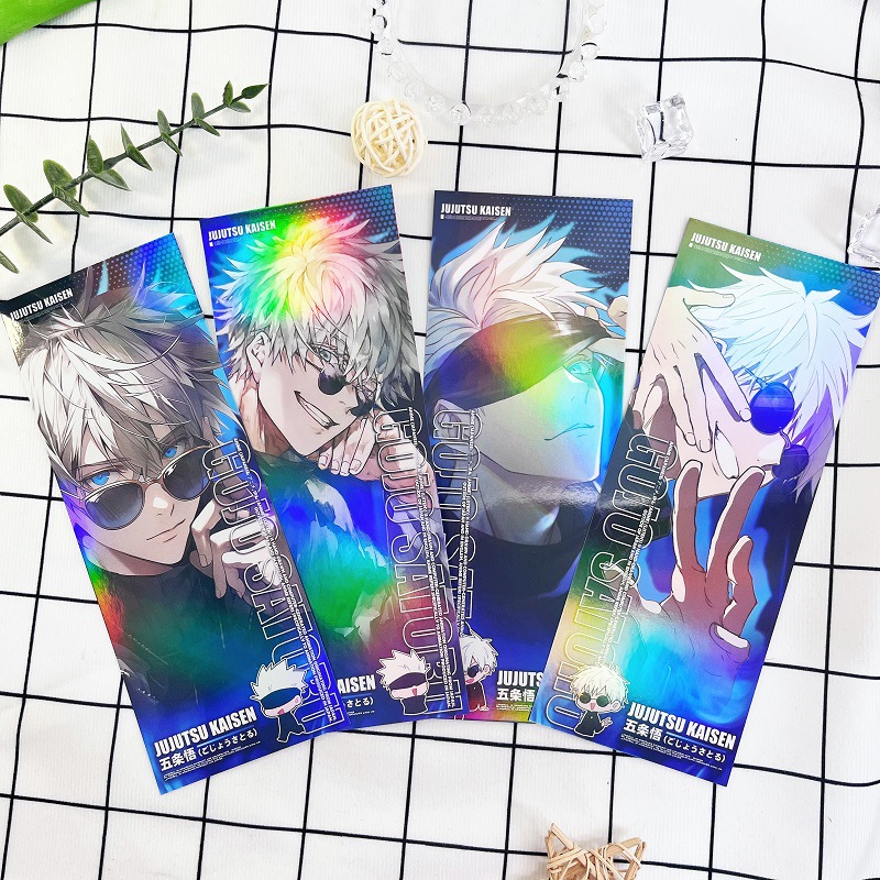 咒术回战动漫周边同人五条悟5t5二次元学生彩虹膜双面镭射票礼物