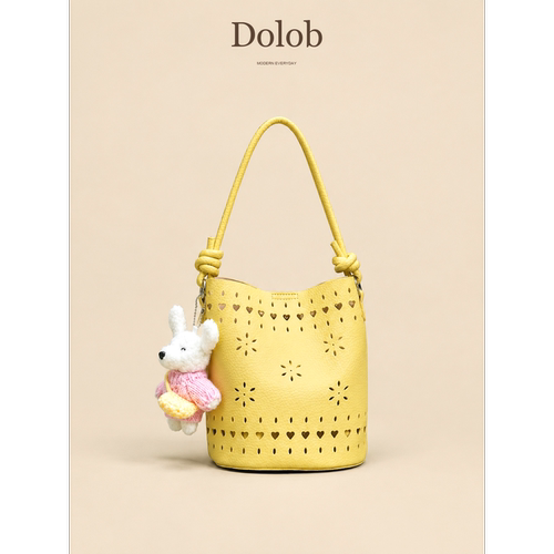 Dolob2026夏季新款质感时髦黄色单肩腋下水桶女包通勤斜挎包