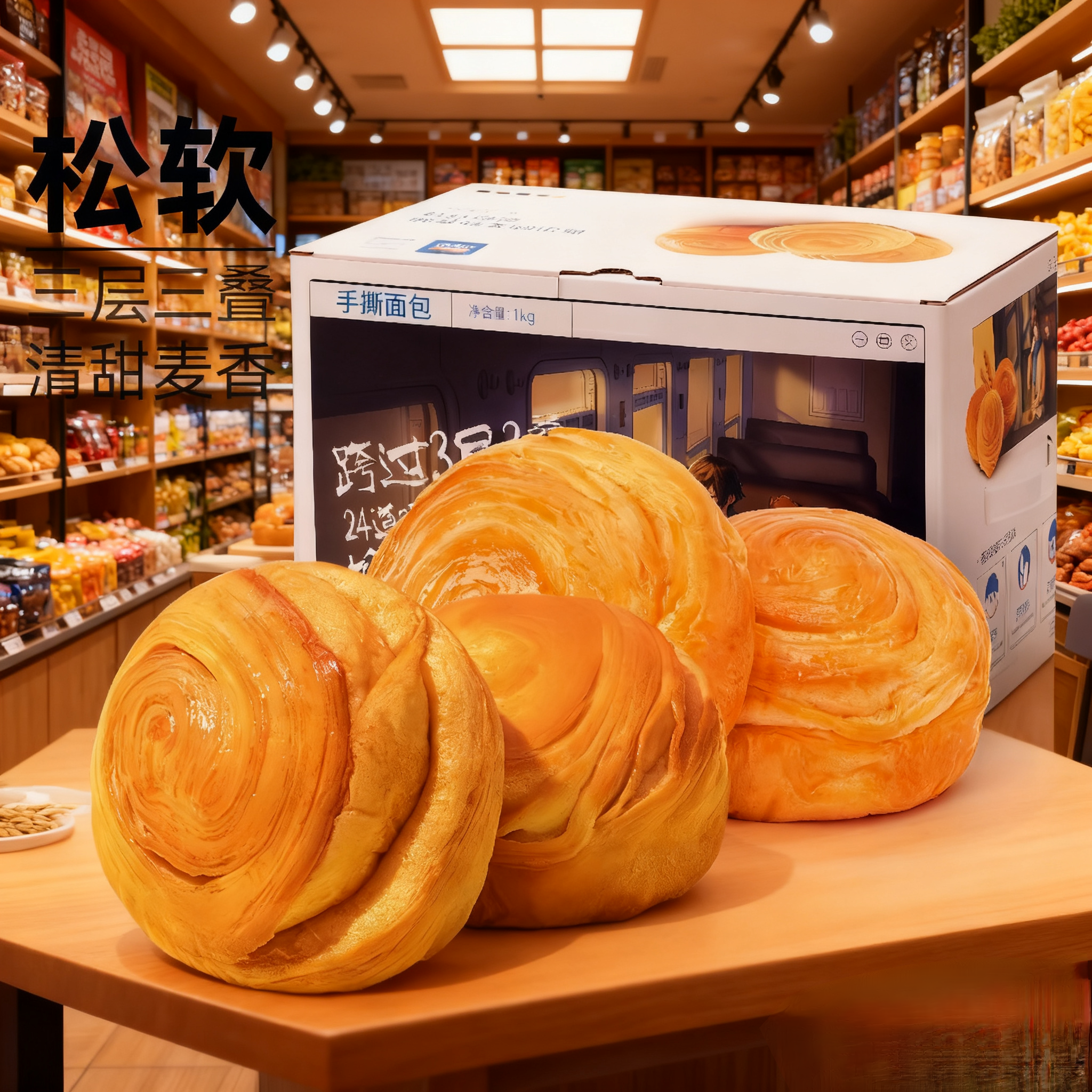 三只松鼠的奶香味手撕面包