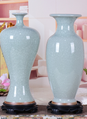 客厅家居摆设冰片工艺品钧瓷花瓶