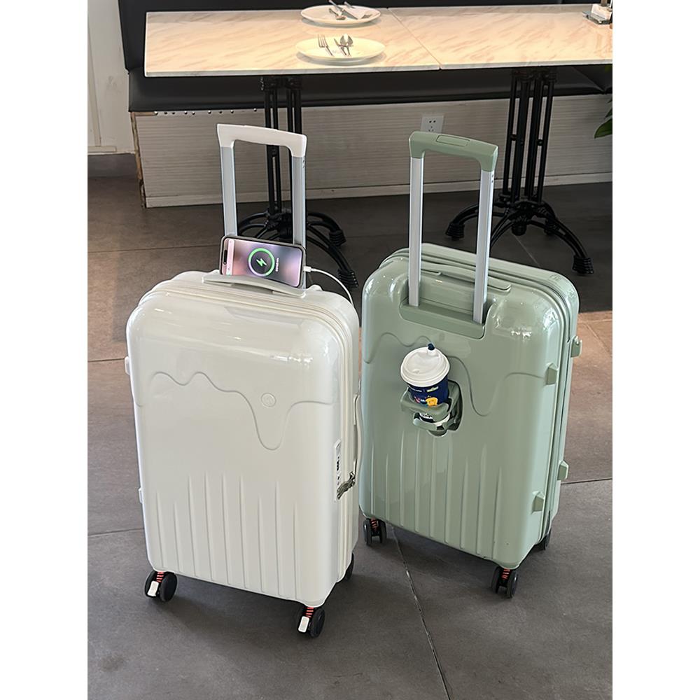 米悦新款多功能行李箱女20寸登机箱结实耐用PC旅行箱学生轻便24拉