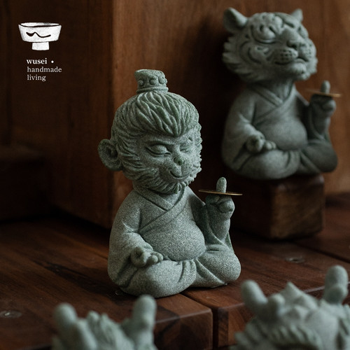 闻说WUSEI中式掌财生肖茶宠摆件