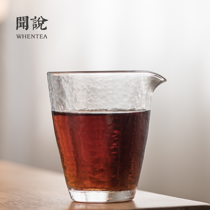 闻说|日式经典玻璃锤纹公杯 耐热玻璃手工公道杯 茶具分茶器茶海 餐饮具 公道杯 原图主图