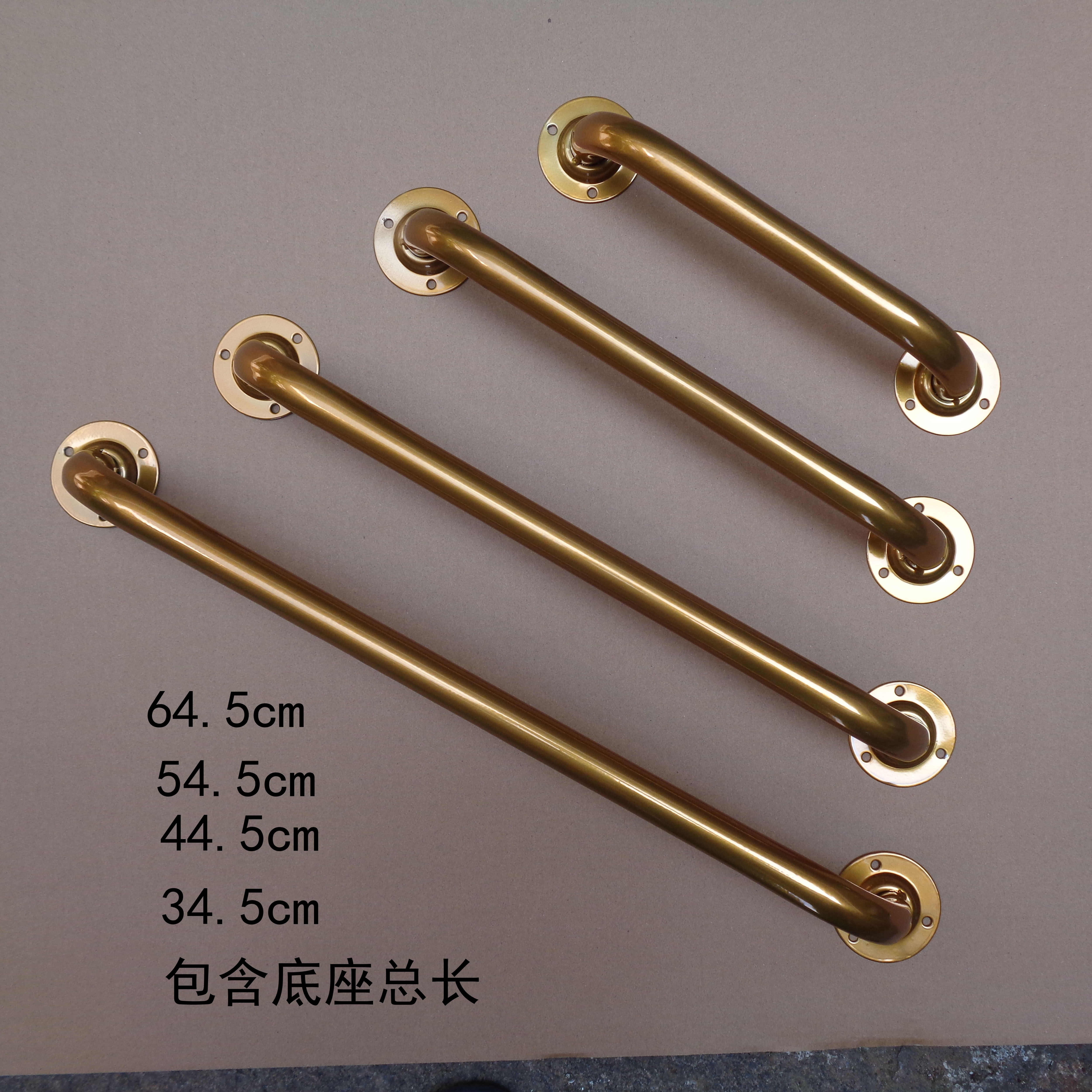 工业风金色水管门把手复古铁艺水管拉手门把手木门橱柜门把手明装