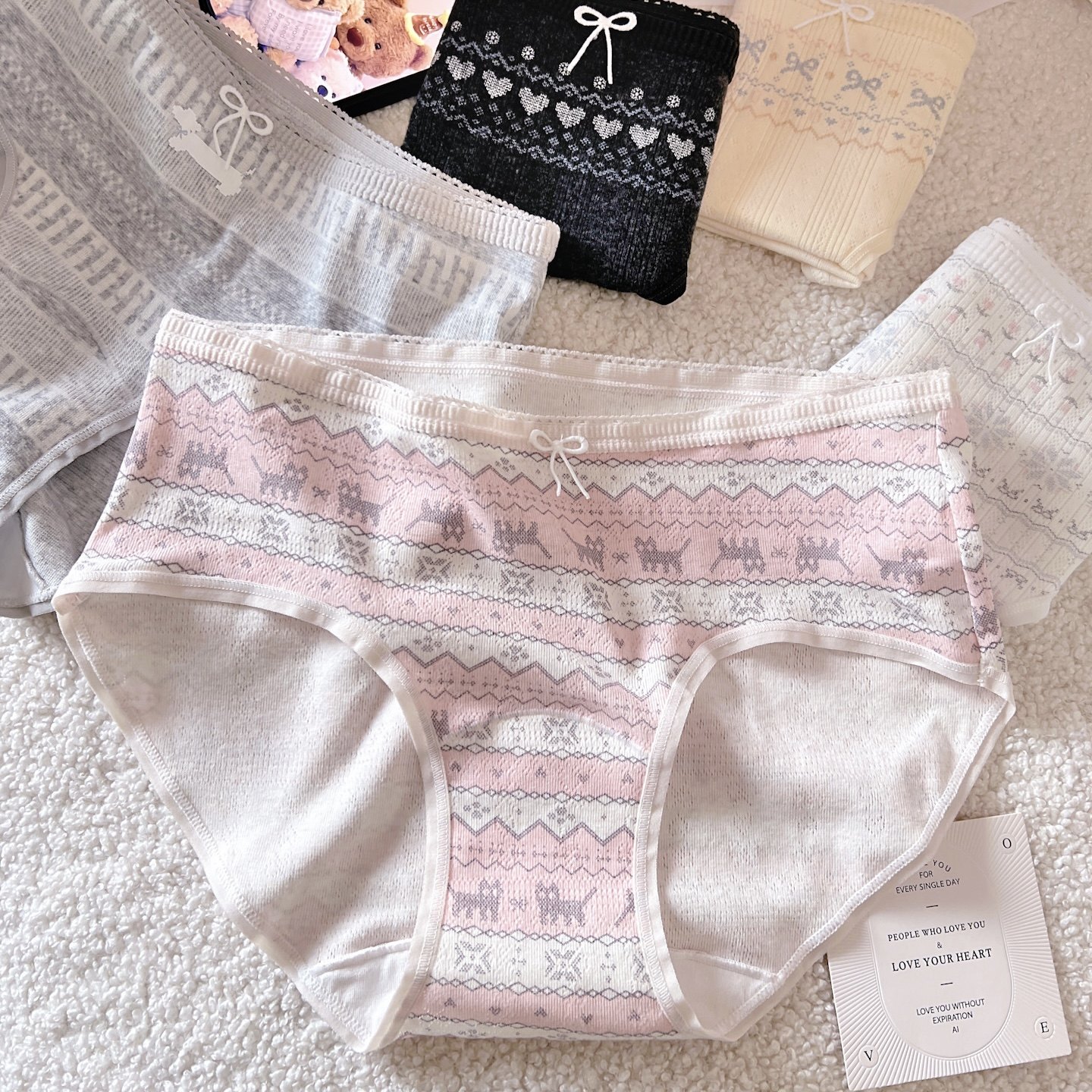 费尔岛童话~10A类抗菌女生全棉短裤三角裤中腰纯欲加长裆2026新款,女士内衣/男士内衣/家居服,女三角裤,淘宝优惠券,粉丝福利购,淘宝优惠卷