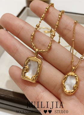 贝壳太钢项链女时尚百搭