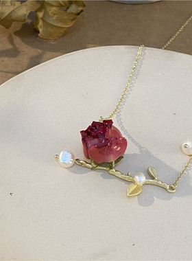 干花真花原创手作花朵项链