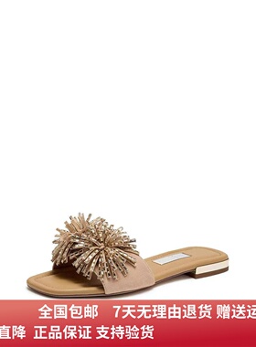商场同款2026夏新款烟花雨一字拖平底鞋凉拖鞋外穿女凉鞋EEQ32BT6