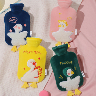 热水袋注水加厚防爆可爱毛绒暖手暖腰暖宝宝热敷学生女冬季新款