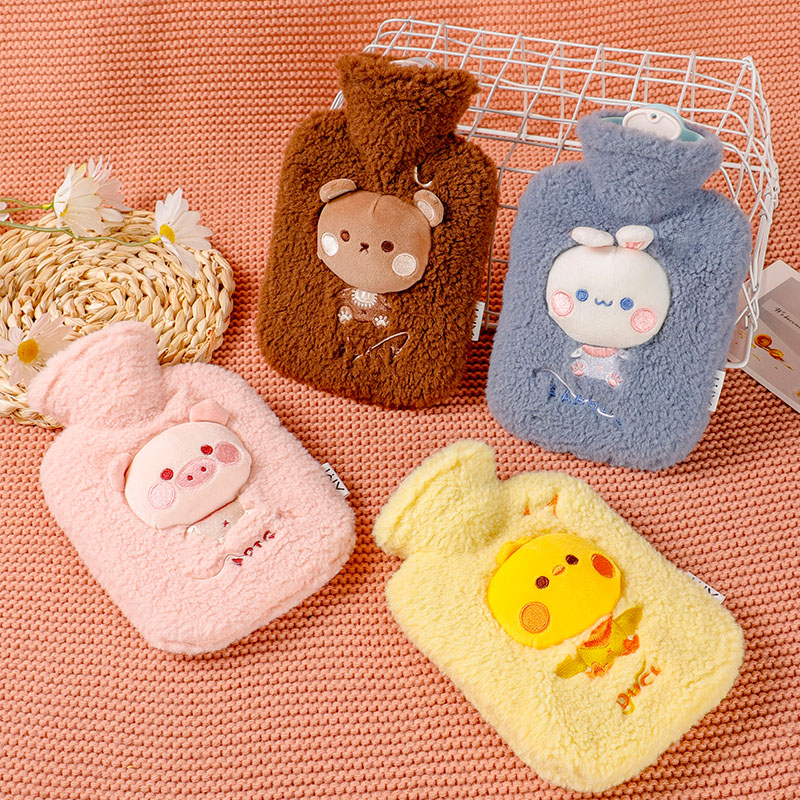 鹿姬高密度PVC绒布热水袋暖手手