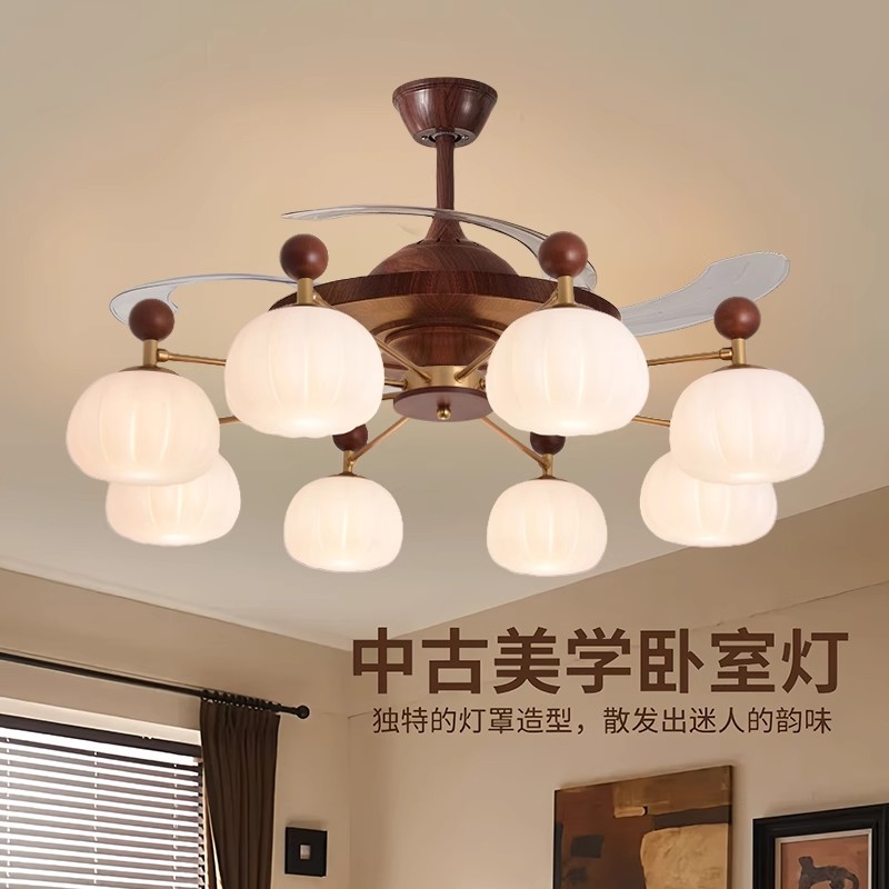 中古风客厅隐形风扇灯