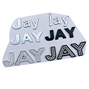 周杰伦JAY车贴摩托电动车身金属英文名字母汽车标装饰粉丝改装贴