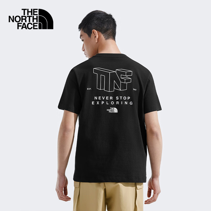 北面戶外休閑透氣印花純棉半袖