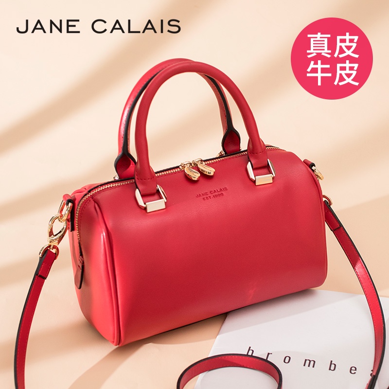 包包女包2020新款红色真皮大容量手提包斜挎新娘婚包波士顿枕头包