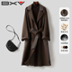 BXV羽绒拼接双面羊绒大衣女中长款 冬季 设计感双面呢羽绒服外套潮