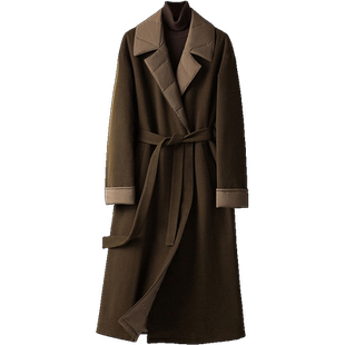 BXV羽绒内胆拼接羊绒大衣女2025秋冬季新款保暖羽绒服双面呢外套