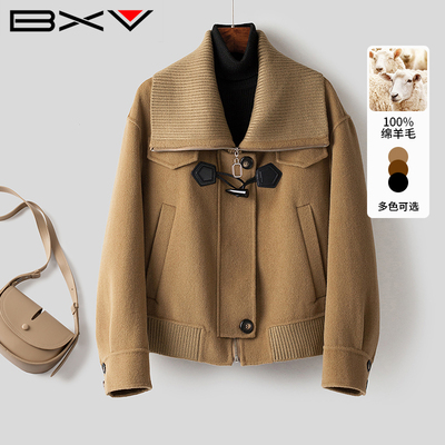 双面呢绵羊毛宽松休闲羊毛大衣