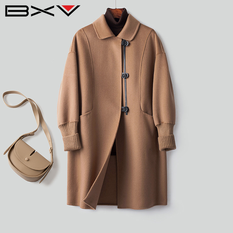 BXV拼接袖设计感羊毛大衣