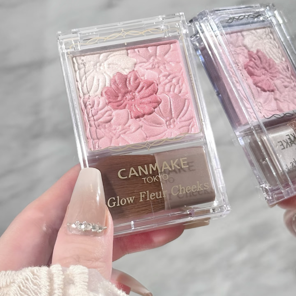 保税直发 日本canmake/井田花瓣腮红高光膏砍妹五色雕花元气渐变