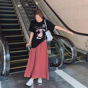 现货 可爱小狗卡通短T+垂坠 半身裙297-238-P105-K158,女装套装/套裙,艾艾淮淮