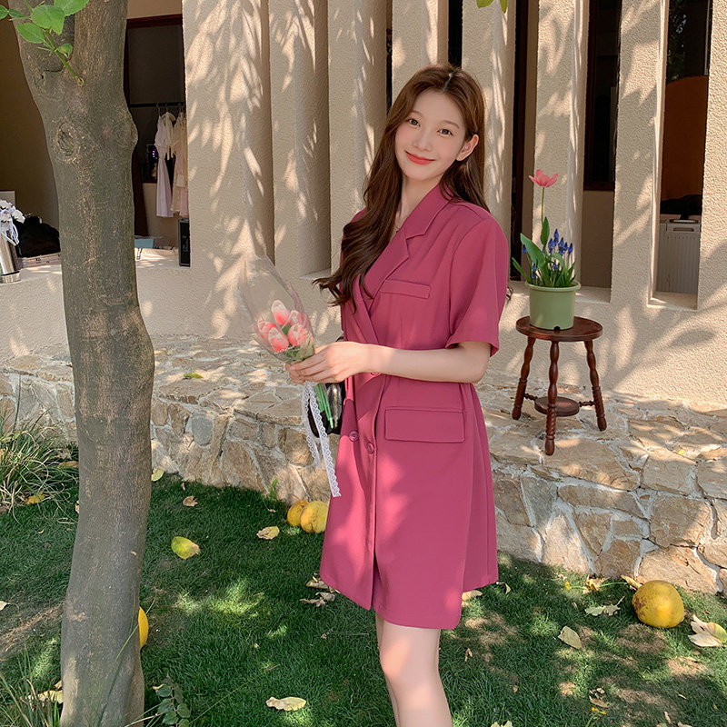现货茶歇法式西装气质收腰连衣裙297-100-P120-K178,女装连衣裙,艾艾淮淮