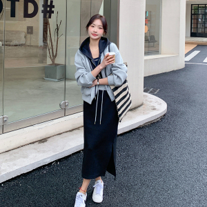 现货  早春 小个子休闲卫衣连衣裙假两件套装297-031图片