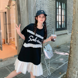 现货花边拼接荷叶边假两件连衣裙297-286-P105-K158，女装连衣裙，艾艾淮淮