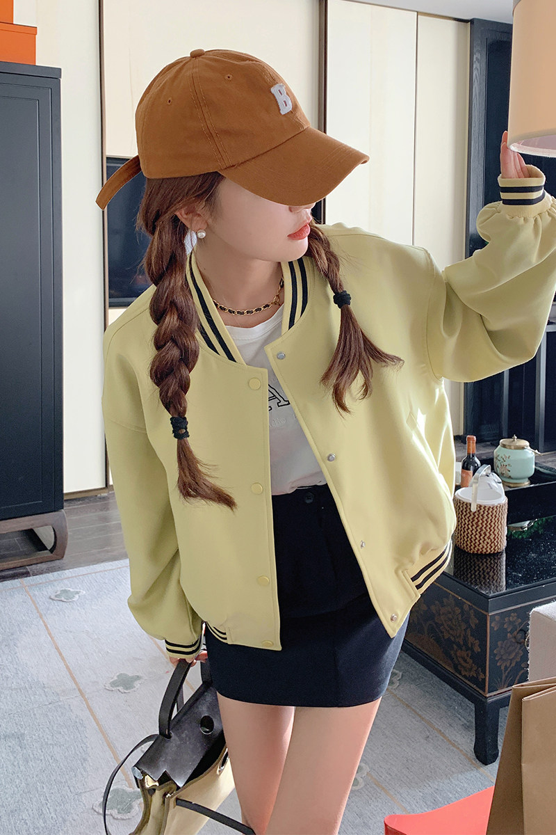 现货韩版休闲设计感棒球服小个子外套297-8028-P105-K158,女装短外套,艾艾淮淮