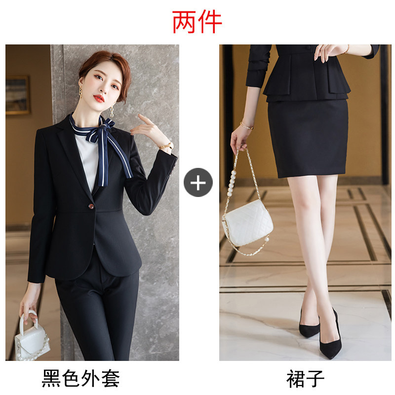 여성을위한 긴팔 정장 재킷 봄과 가을 새로운 스타일 인터뷰 정장 여성 정장 기질 작업복 비즈니스 관리자 전문복