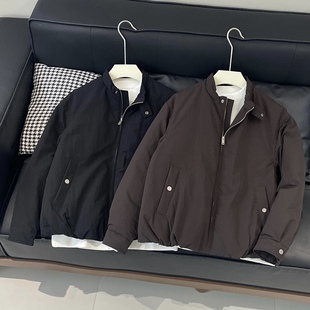 众库冬季日系复古简约小立领羽绒服男宽松休闲保暖90白鸭绒外套潮