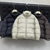 众库冬季 软糯高蓬松锁温抗静电立领羽绒服男宽松保暖白鸭绒面包服