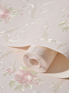 欧式田园贴墙纸自粘卧室温馨背景墙壁纸自贴家用客厅3d立体墙贴纸