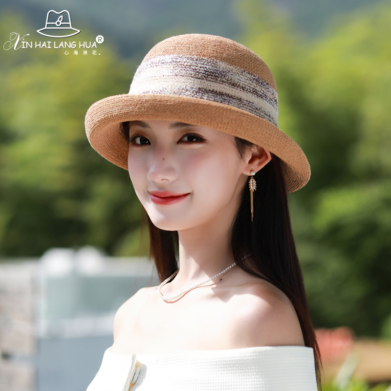 渔夫帽子女中老年人春秋季出游时尚休闲百搭遮阳防晒盆帽卷边礼帽