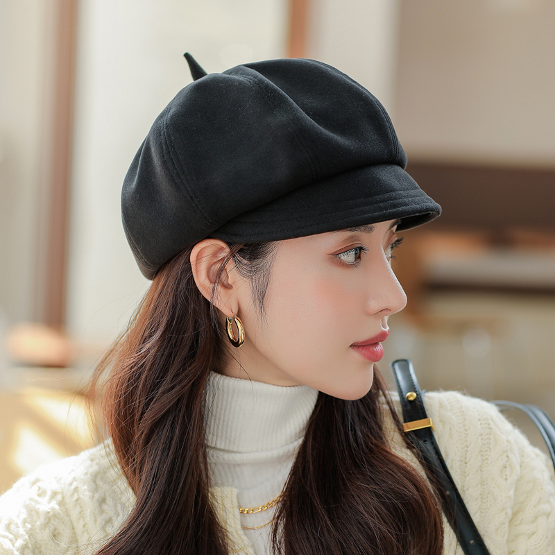 网红圆脸适合鸭舌春秋ins贝雷帽