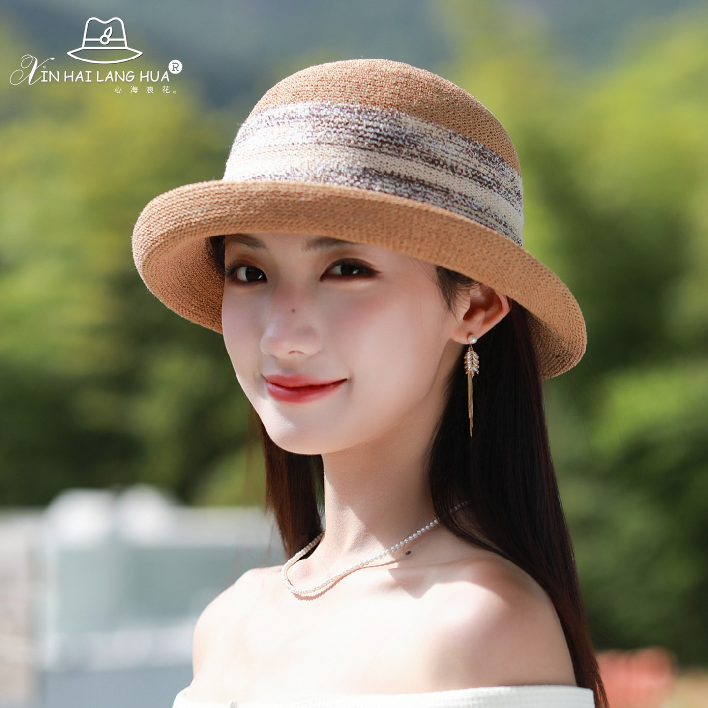 渔夫帽子女中老年人春秋季出游透气时尚百搭遮阳防晒盆帽卷边礼帽