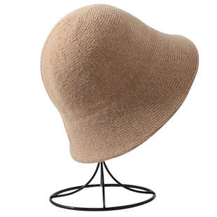 韩版秋冬季针织毛线渔夫帽子女显脸小水桶帽日系百搭纯色盆帽休闲