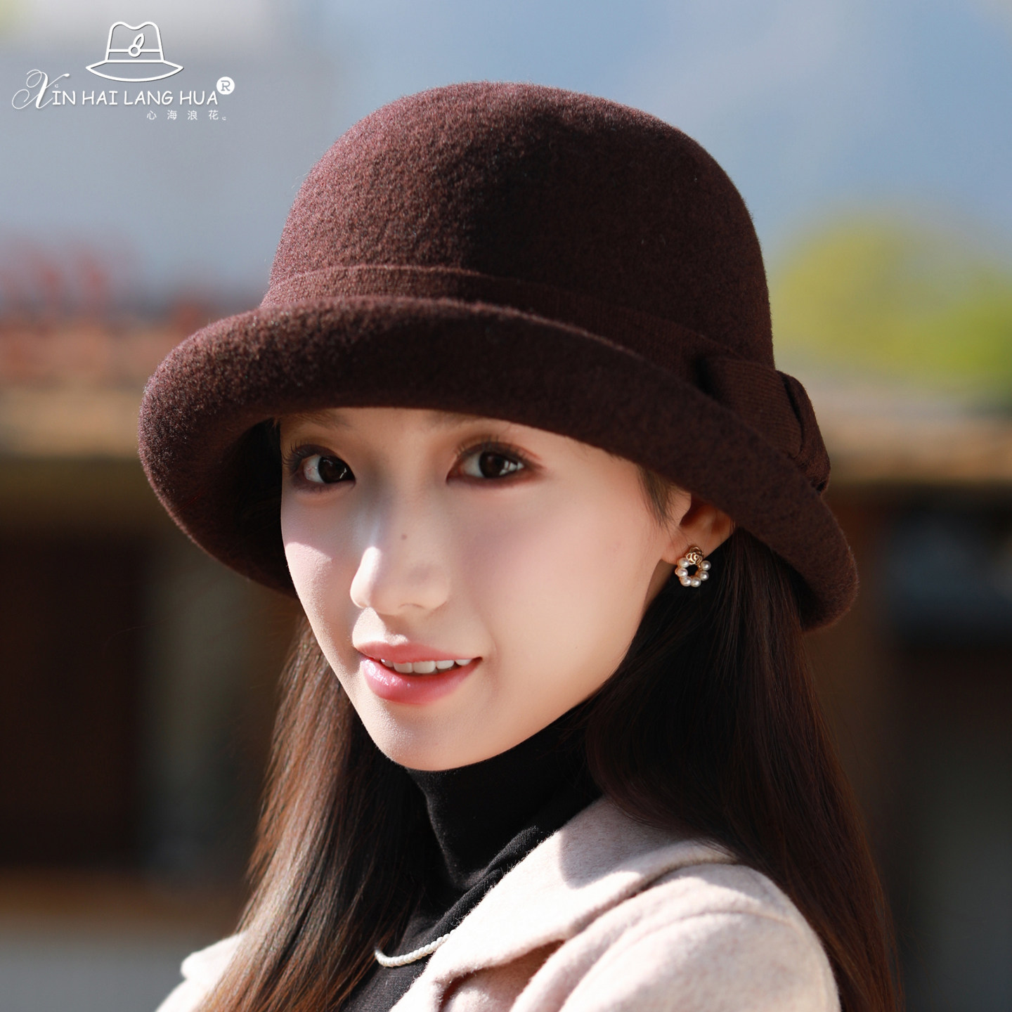 法式卷边千金羊毛礼帽女秋冬复古优雅气质盆帽显脸小百搭渔夫帽子,服饰配件/皮带/帽子/围巾,帽子,淘宝优惠券,粉丝福利购,淘宝优惠卷