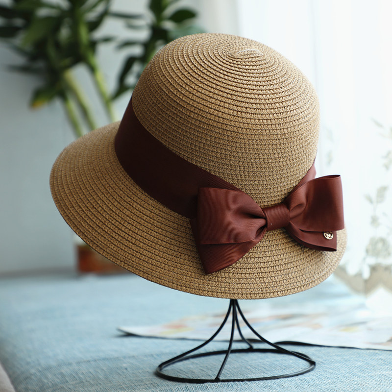 草帽妇女春夏旅行多功能弓时尚休闲渔夫帽盆帽太阳帽0305w