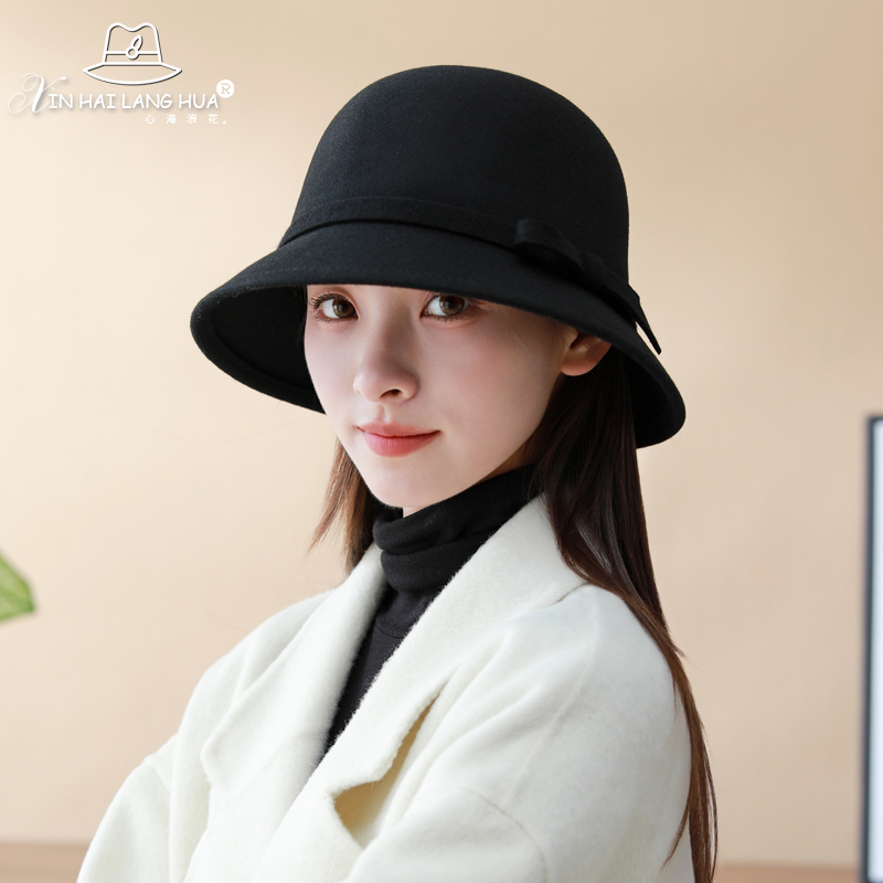 羊毛渔夫帽出游时尚女冬百搭护耳